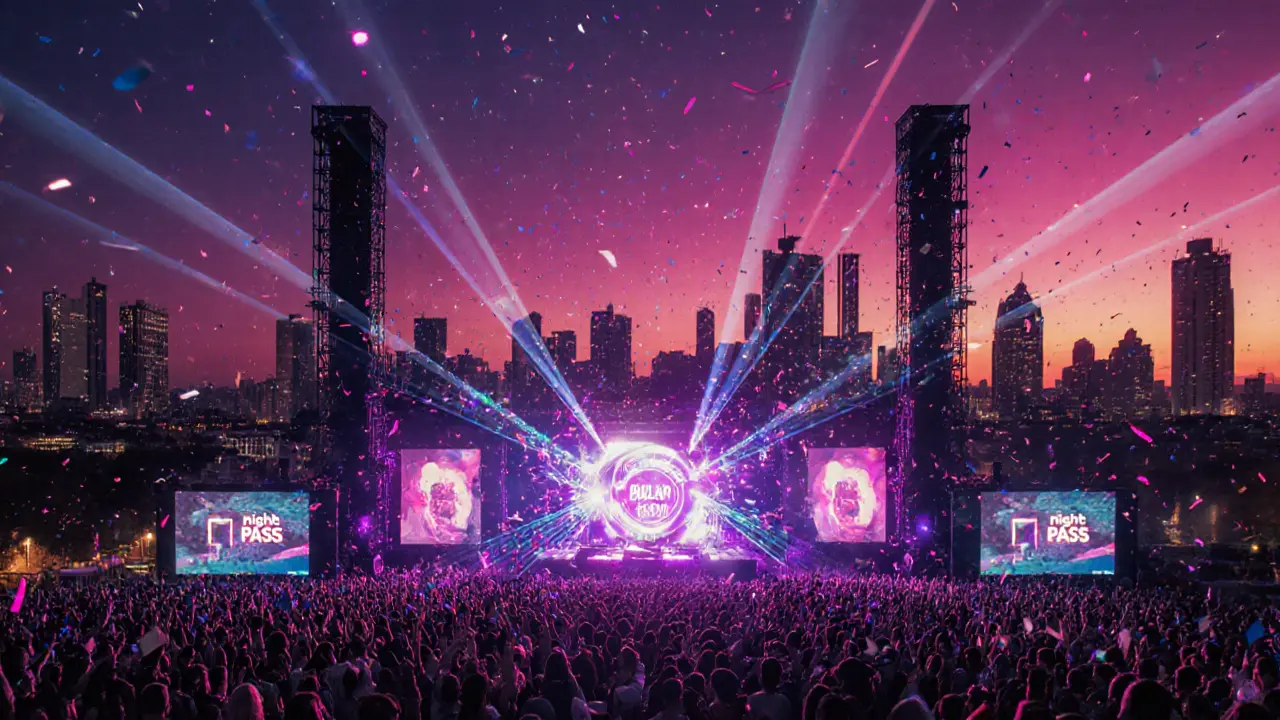 Faszinierendes Open‑Air‑Konzert auf der Piazza Gae Aulenti unter einem Sternenhimmel.