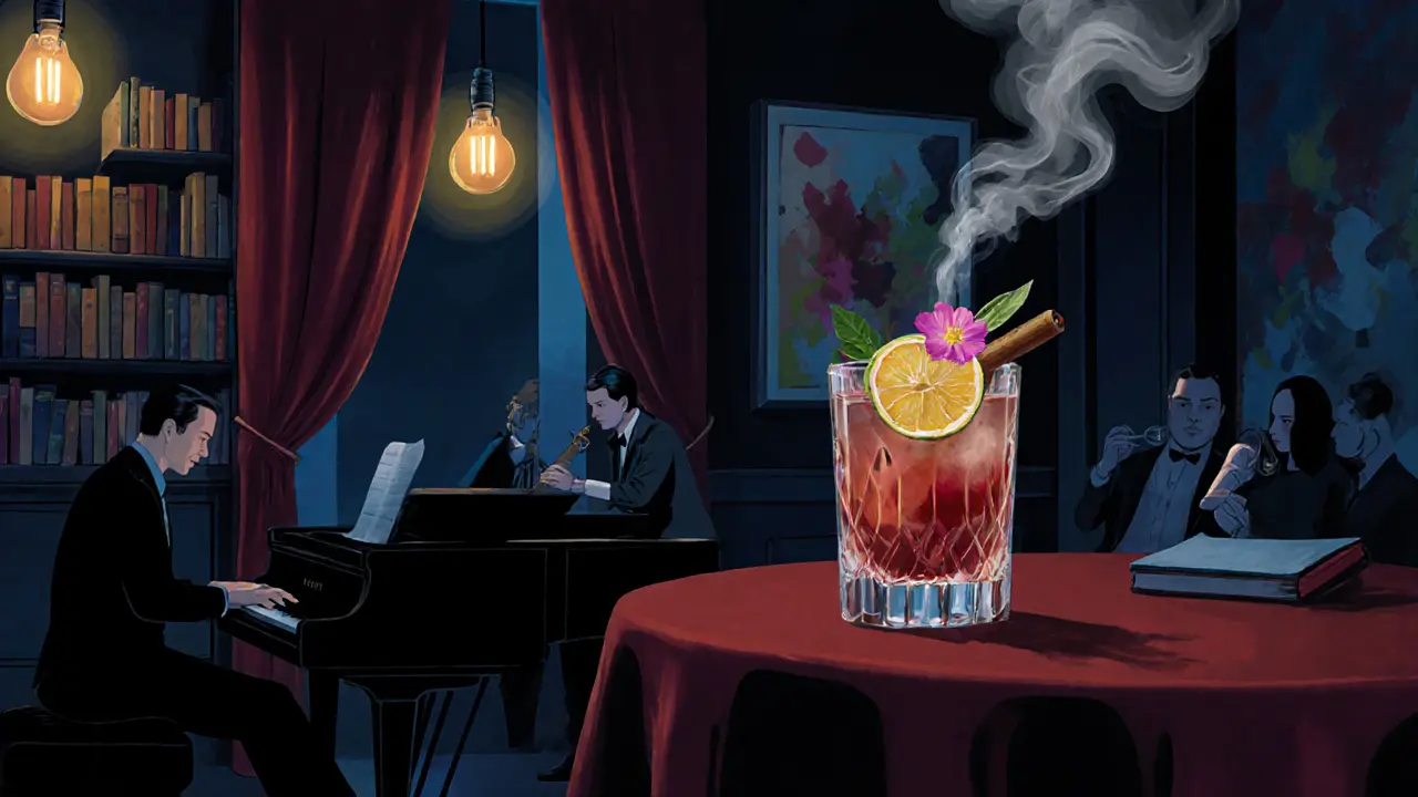 Intime Jazz-Bar in Brera mit Pianist, gemütlicher Beleuchtung und eleganten Gästen.
